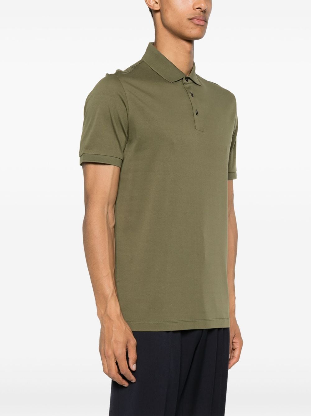 Shop Hugo Boss Plain Cotton Polo Shirt In Green
