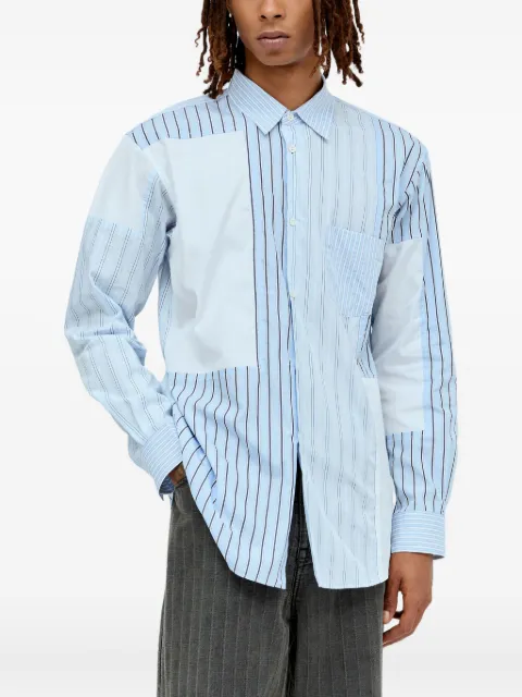 Comme Des Garçons Shirt striped panelled shirt