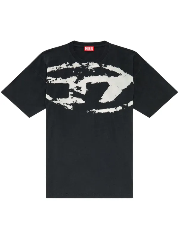 [DIESEL] T-Boxt-R16 フロックロゴTシャツ Men's T-shirt with flocked logo graphics | Black | Diesel