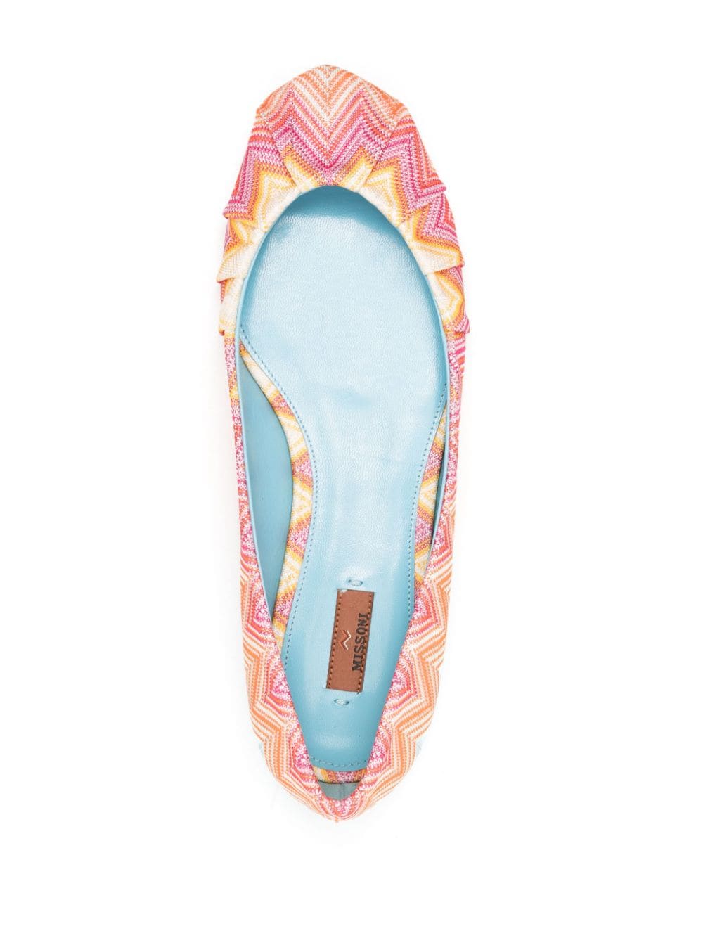 Shop Missoni Iris Wave-knit Ballerina Shoes In Pink