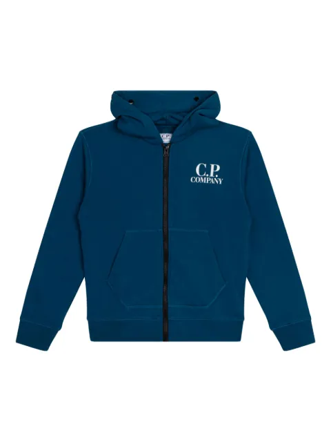 C.P. Company logo-print zip-up hoodie