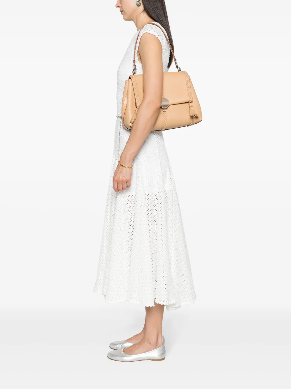 Shop Chloé Medium Penelope Tote Bag In Neutrals