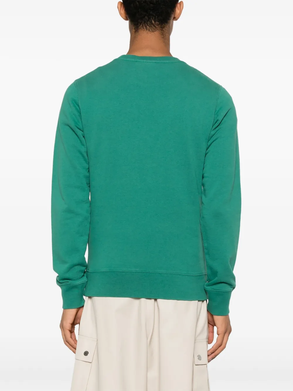 Maison Kitsuné Sweater met vossenkoppatch Groen