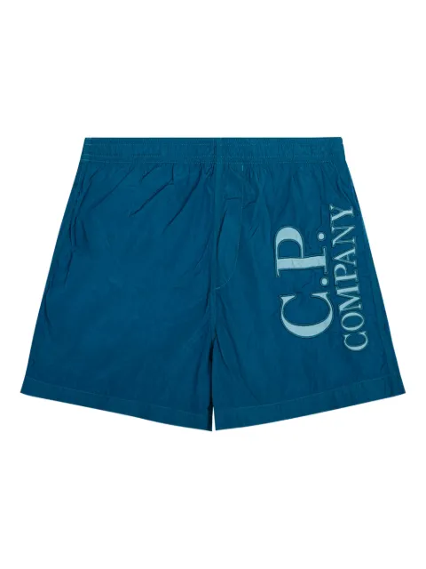C.P. Company Kids Bermuda de praia com patch de logo