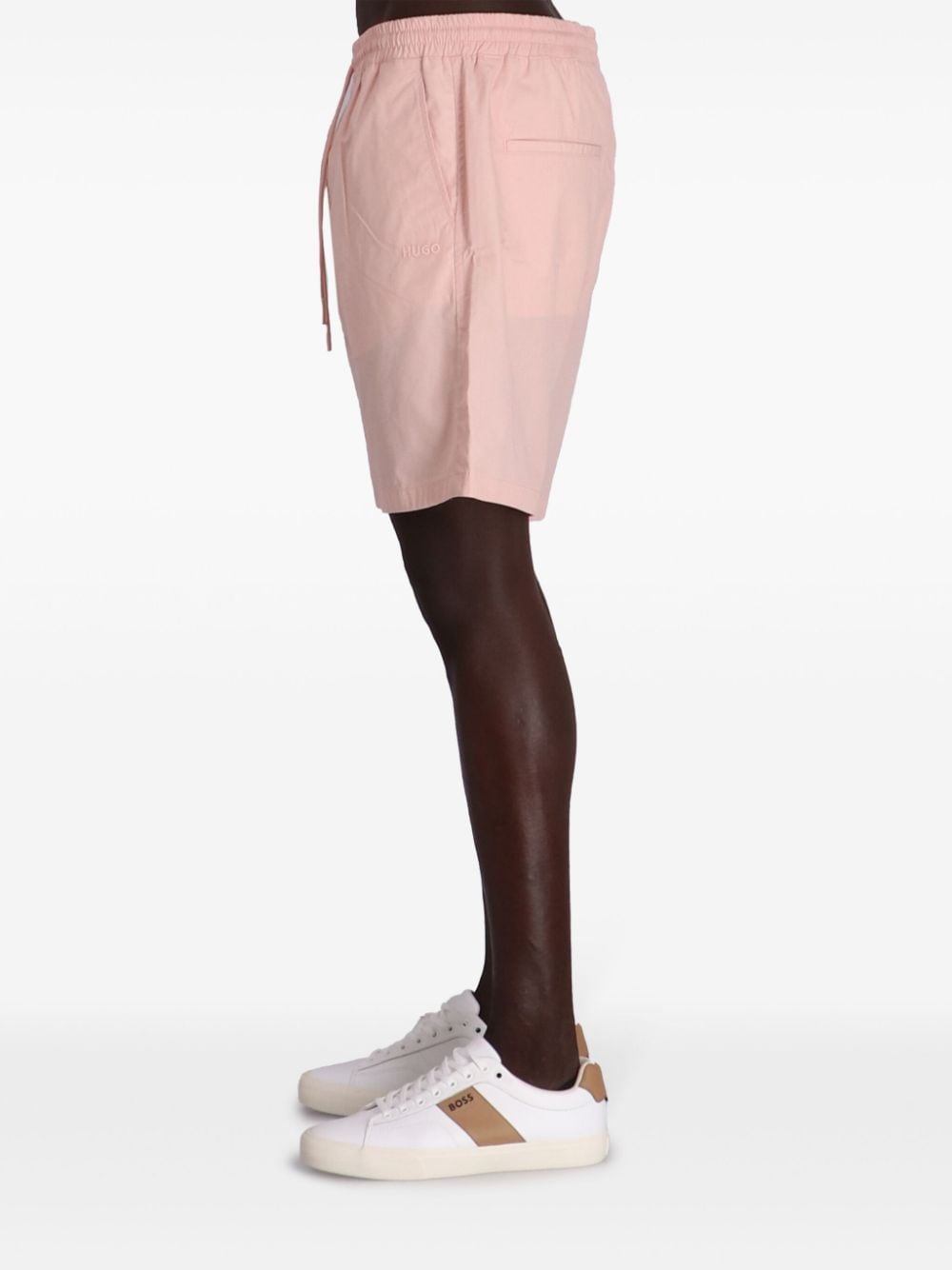 Shop Hugo Dan Drawstring Cotton Shorts In Pink