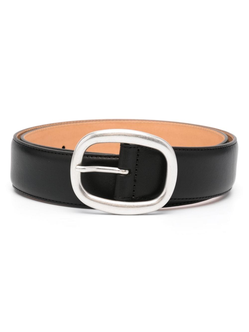 Shop Sandro Leather Buckle Belt In Black