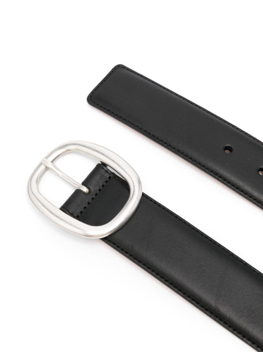 Shop Sandro Leather Buckle Belt In Black