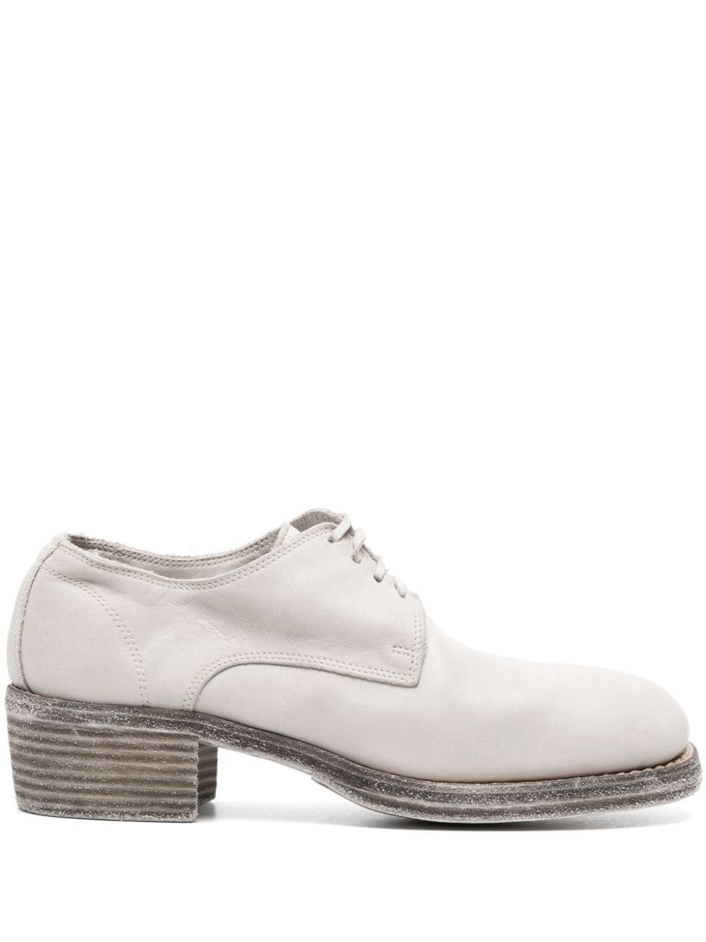 Guidi Lace-up Leather Derby Shoes In Grey