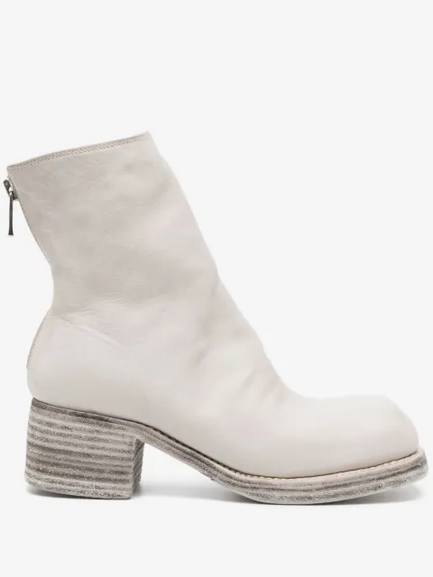 Guidi bottines en cuir à bout carré