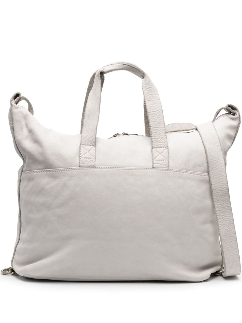 Guidi Grained Leather Tote Bag In Grey
