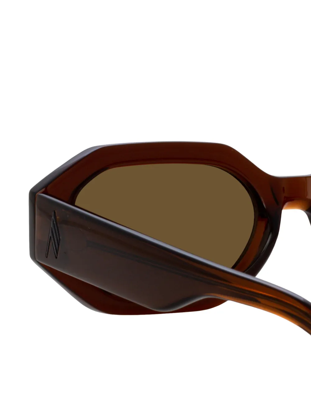 Linda Farrow x The Attico Irene zonnebril met geometrisch montuur Bruin