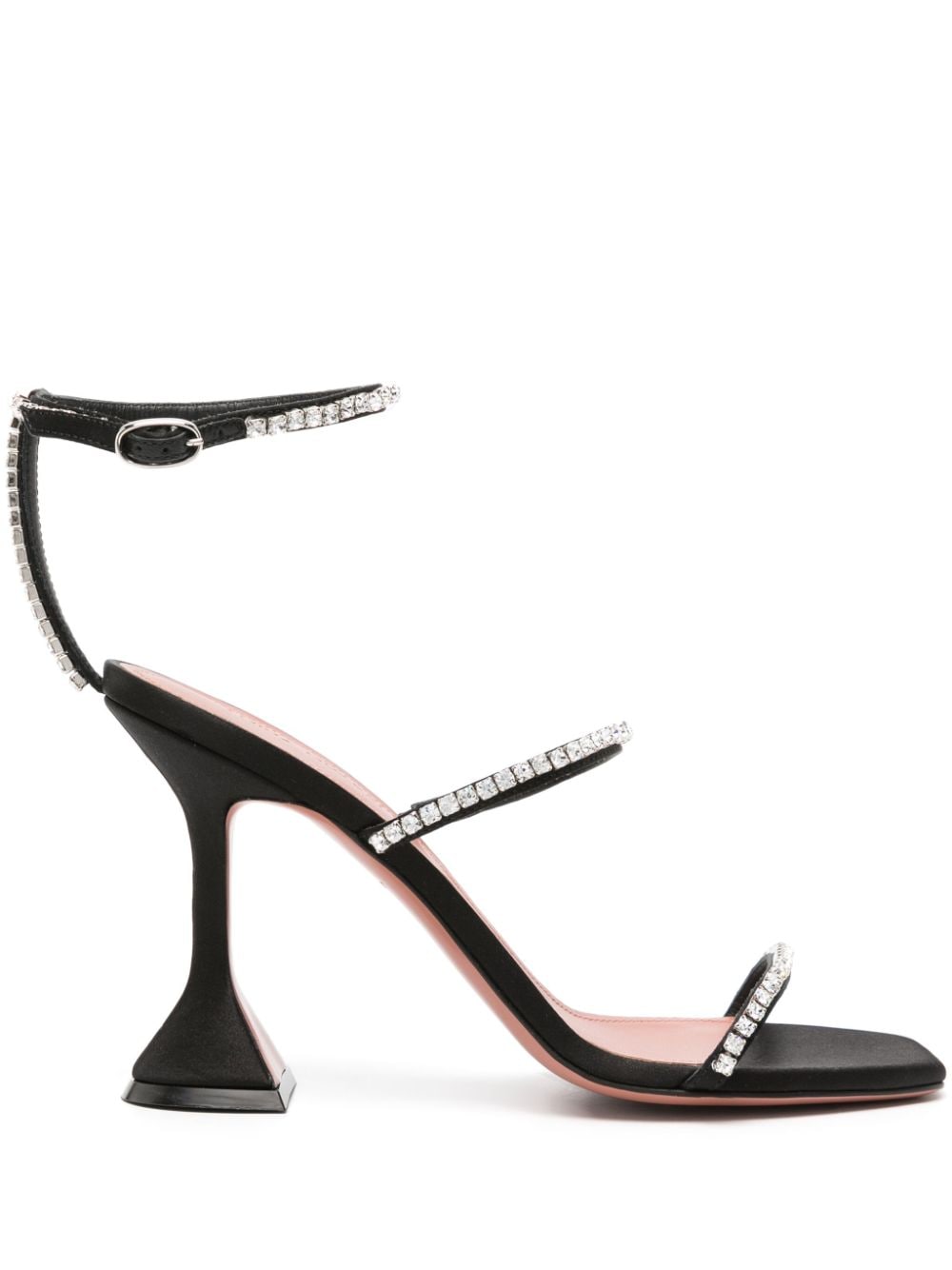 Shop Amina Muaddi Gilda 95mm Sandals In Black