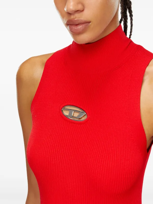 Diesel M-Onervax mock-neck Dress | Red | FARFETCH AZ