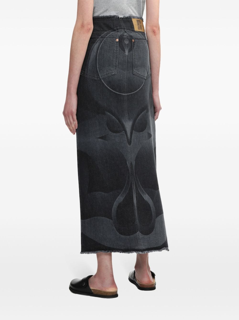 Shop Conner Ives The Ghulam Maxi Denim Skirt In Black