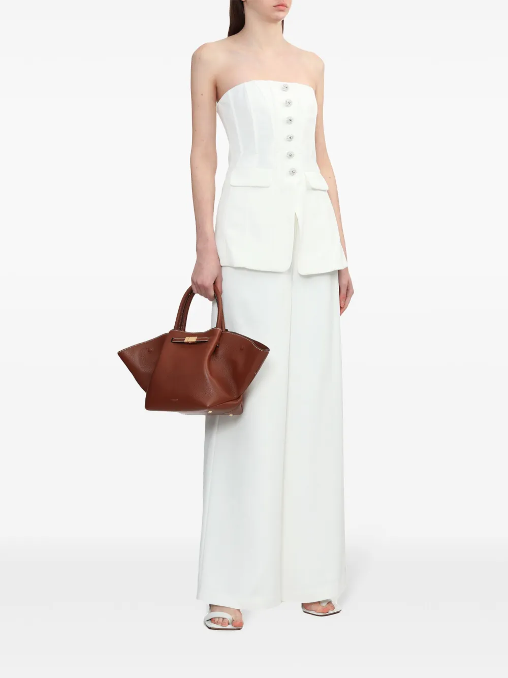 DeMellier The Midi New York leren shopper - Bruin