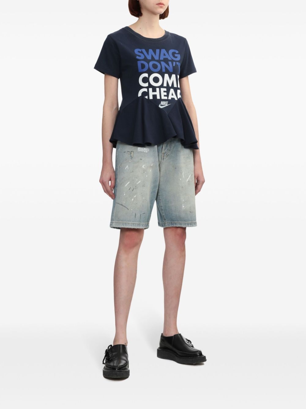 Conner Ives T-shirt met vlakken - Blauw