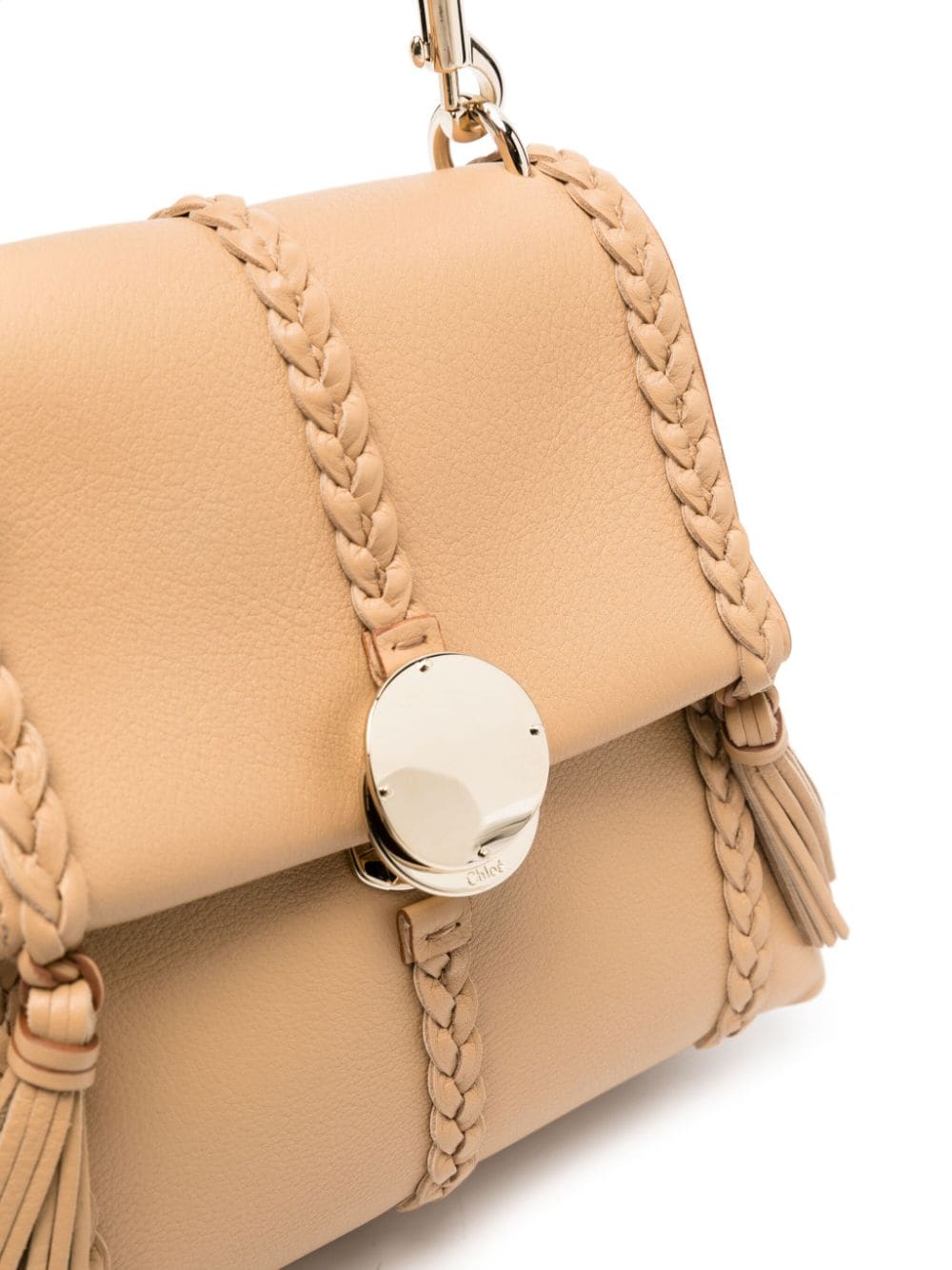 Shop Chloé Penelope Leather Tote Bag In Neutrals