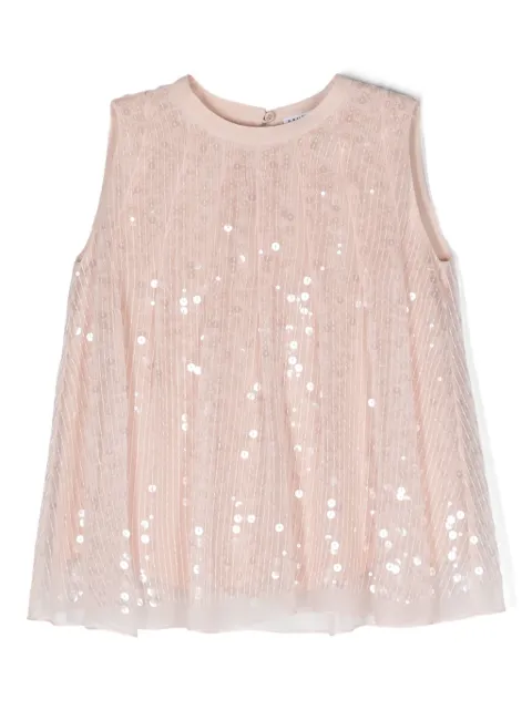 Brunello Cucinelli Kids blusa sin mangas bordada con lentejuelas