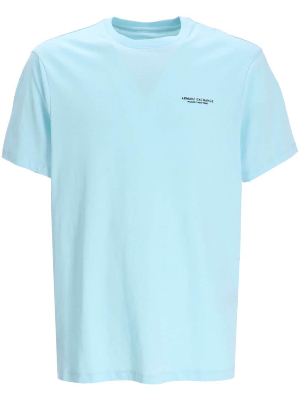 Armani Exchange Logo-print Cotton T-shirt In Blue