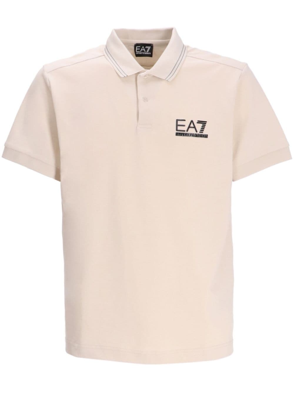 Ea7 Logo-embroidered Cotton-blend Polo Shirt In Pink