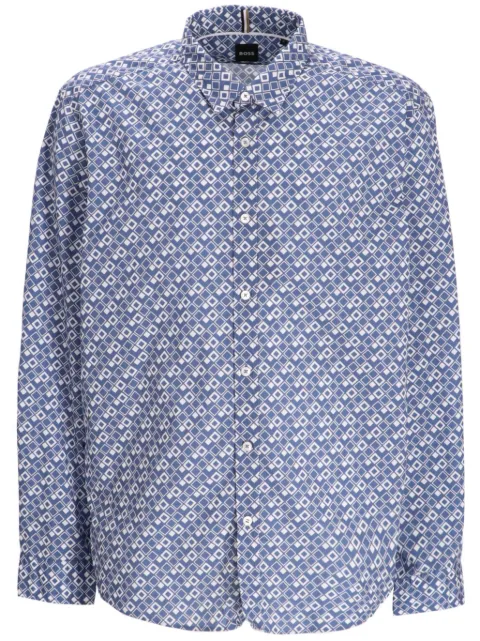 BOSS Liam geometric-pattern shirt 