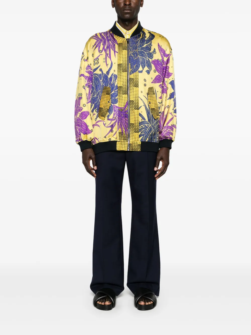 Pierre-Louis Mascia Bomberjack met bloemenprint - Geel
