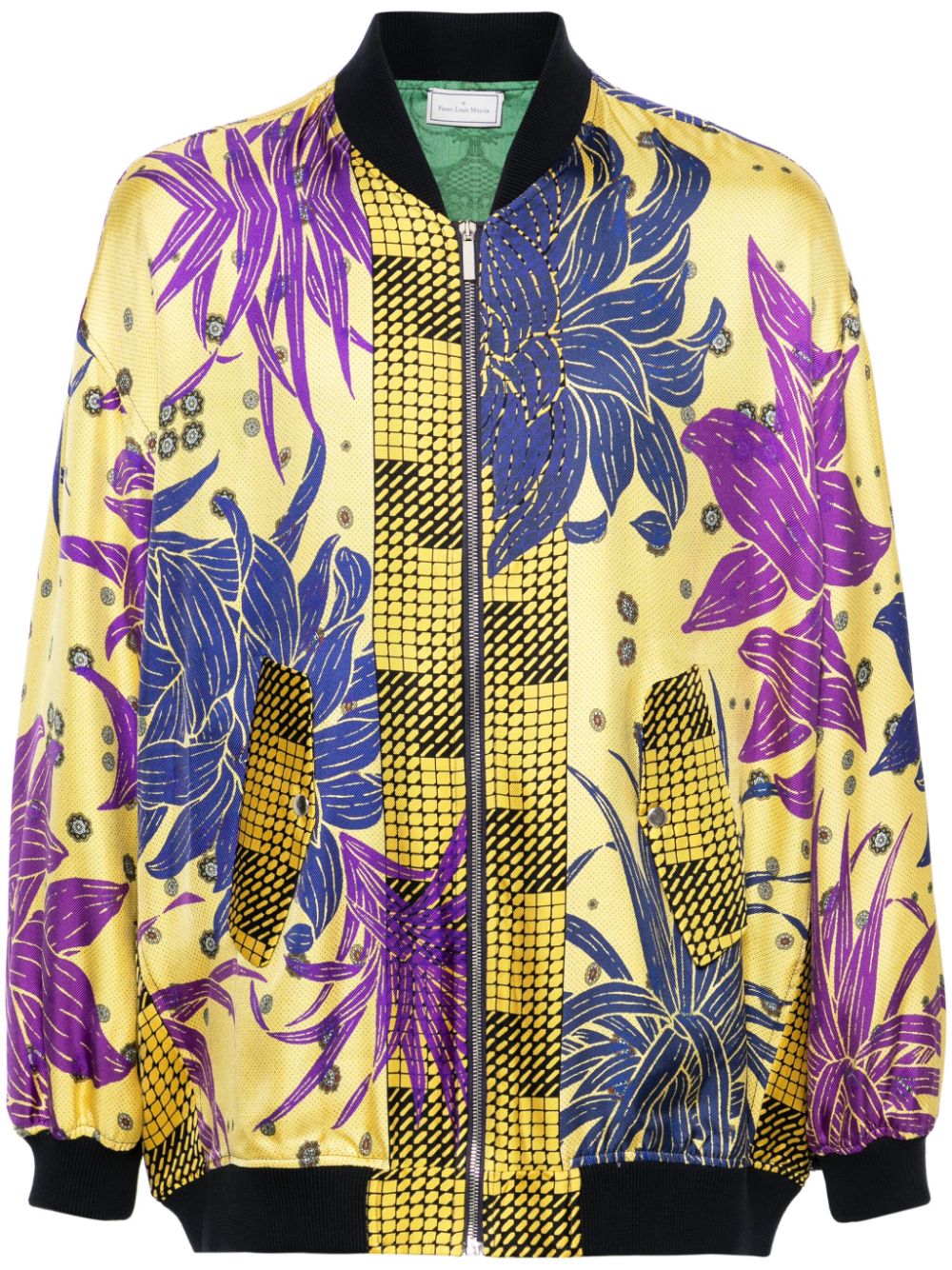 Pierre-louis Mascia Fansol Floral-print Bomber Jacket In Yellow