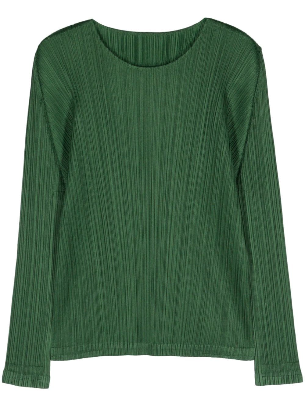 Issey Miyake February Pleated Top In Green