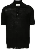 atomo factory distressed-effect knitted polo shirt - Black