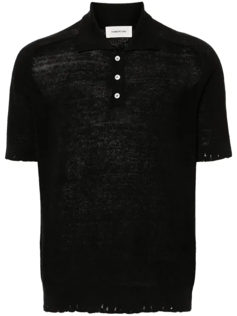 atomo factory playera tipo polo tejida con efecto envejecido