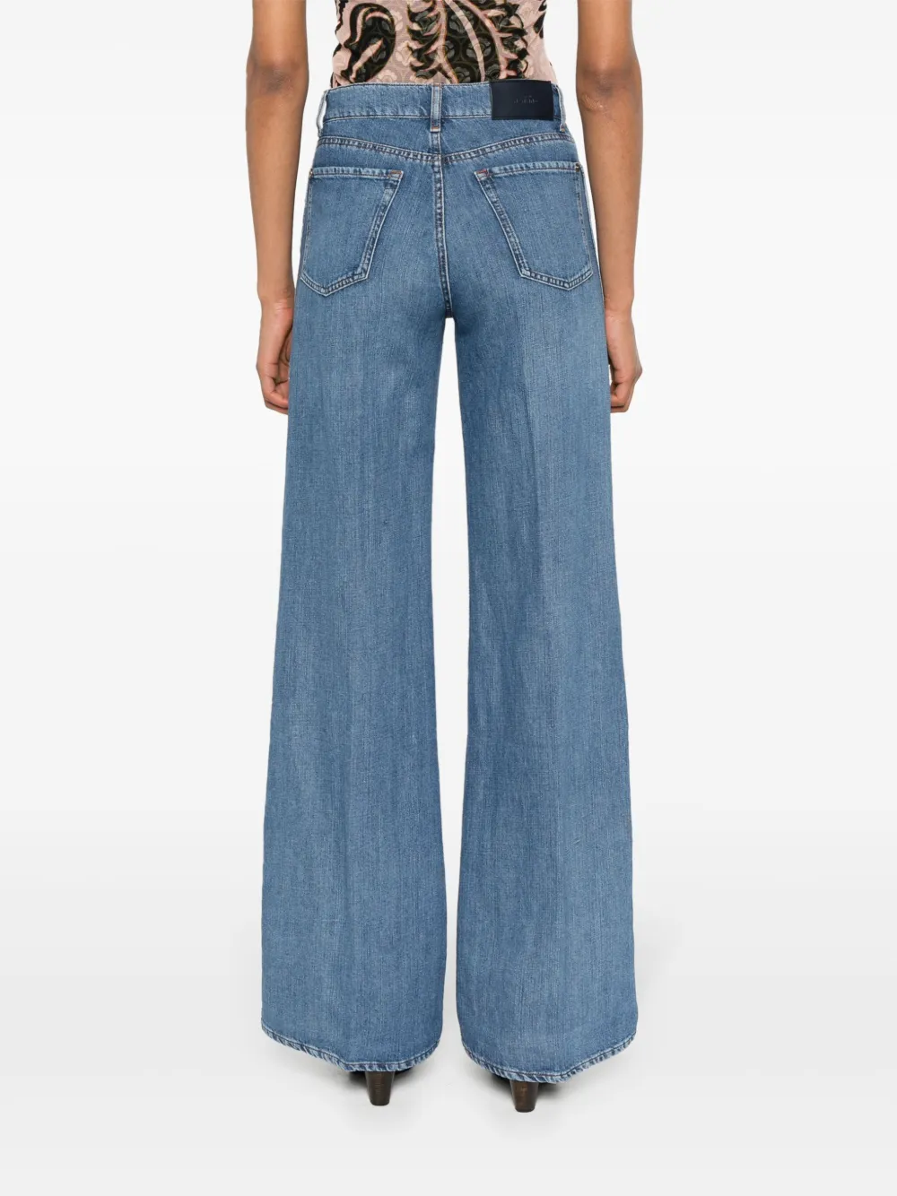 Shop 7 For All Mankind Lotta High-rise Flared Jeans In Blue