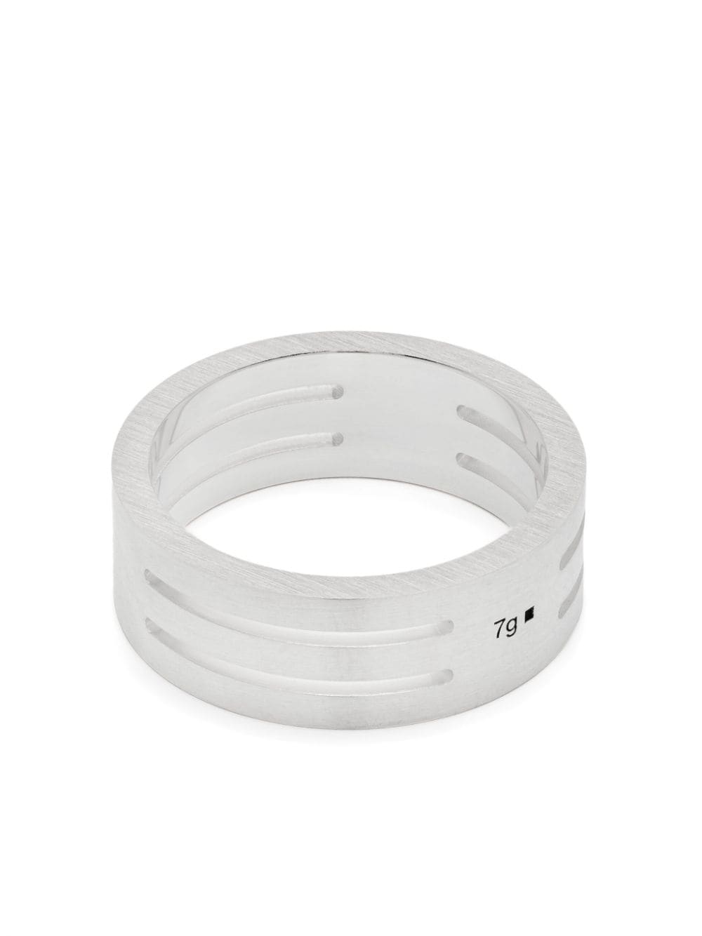 Le Gramme La 7g Perforated Ring In Metallic