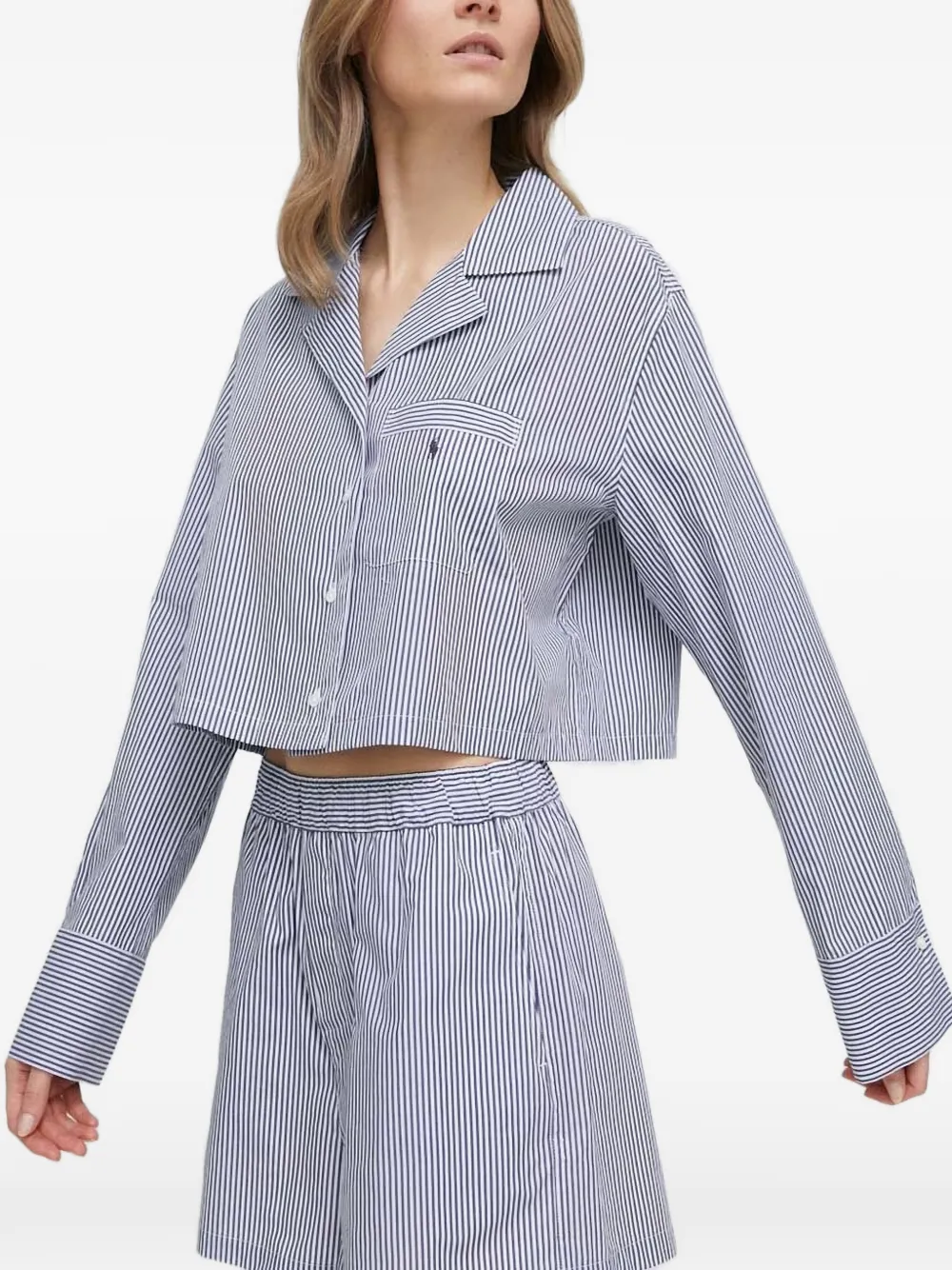  Polo Ralph Lauren Poplin Striped Pyjama Set - Blue 