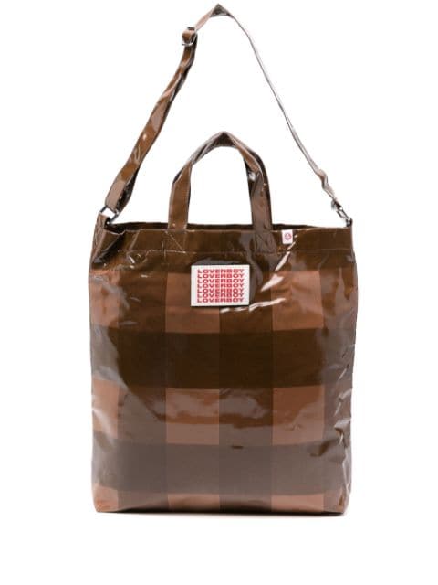 Charles Jeffrey Loverboy large checked tote bag