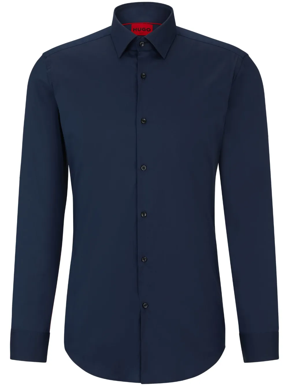 Hugo Boss Classic-collar Button-up Shirt In Blue