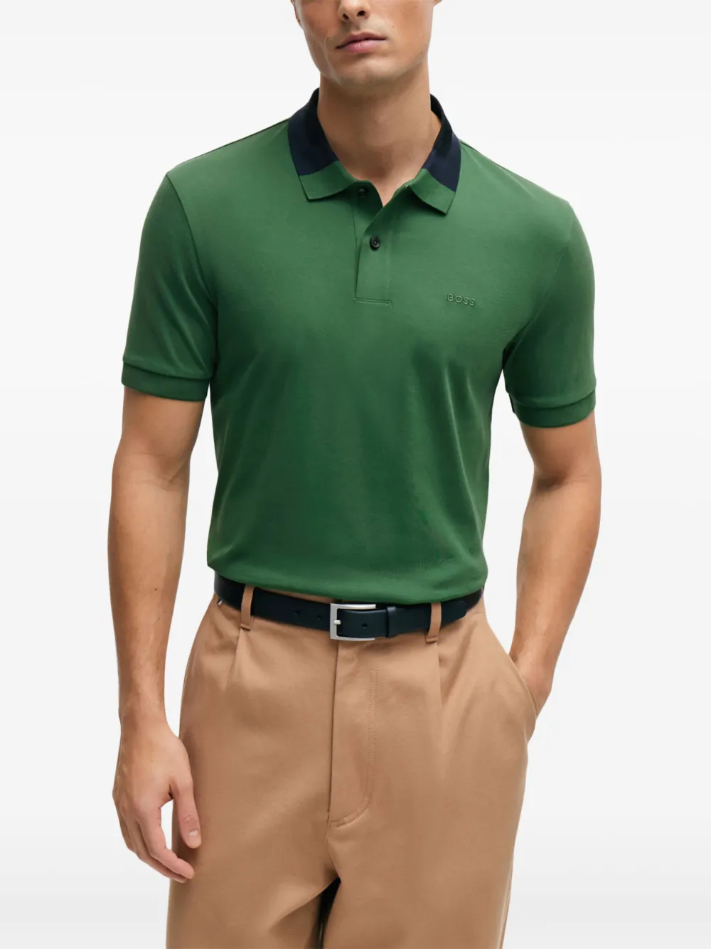 BOSS Katoenen poloshirt met logo-reliëf 348