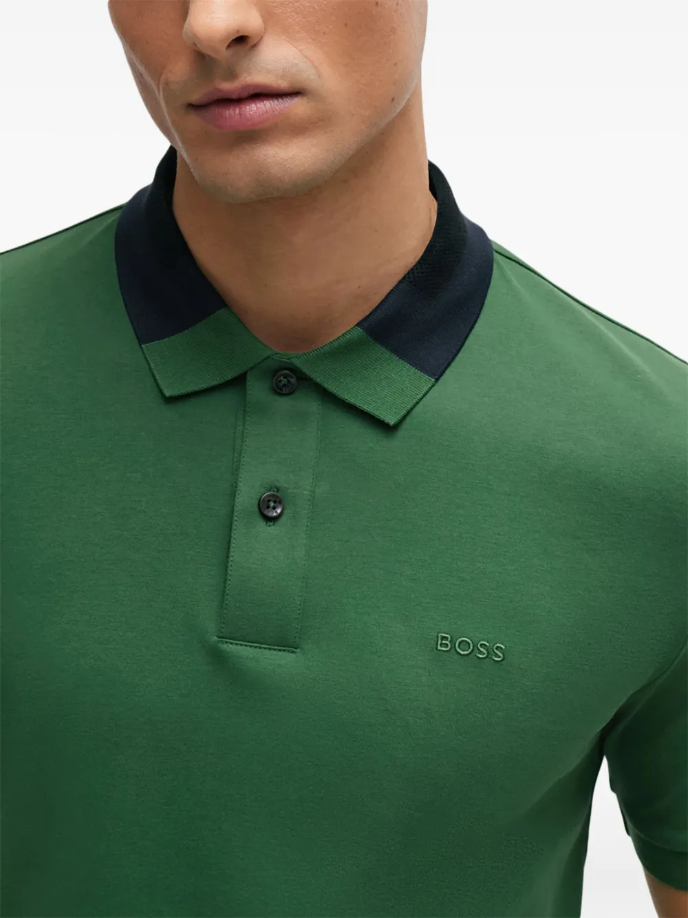 BOSS Katoenen poloshirt met logo-reliëf 348