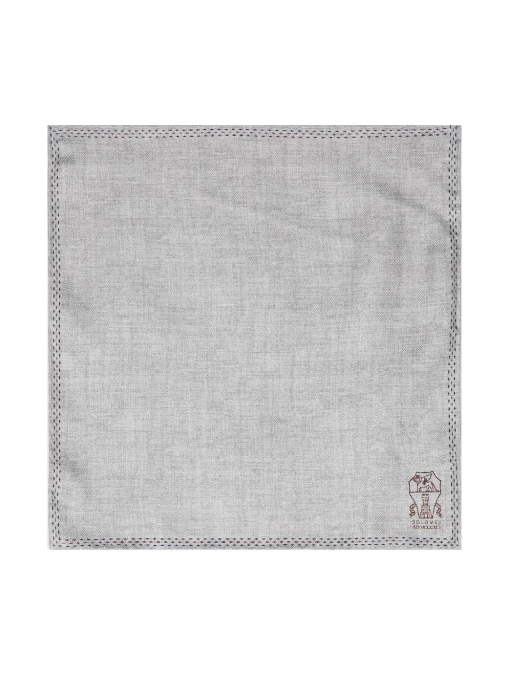 Brunello Cucinelli Logo-print Pocket Scarf In Grey