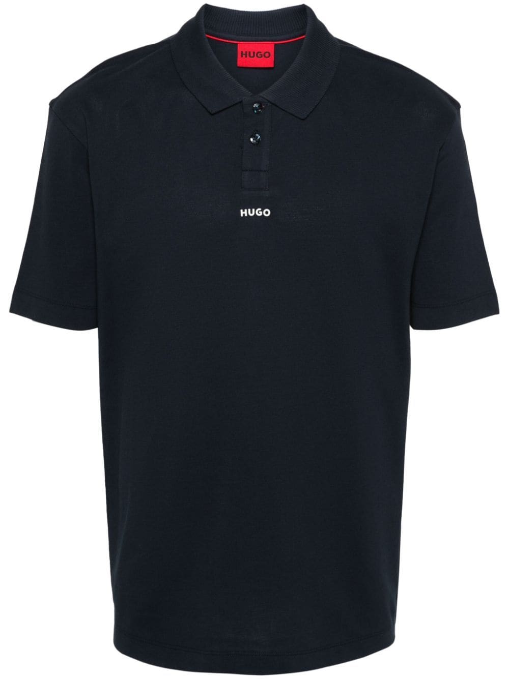 Shop Hugo Logo-print Polo Shirt In 405 Blue