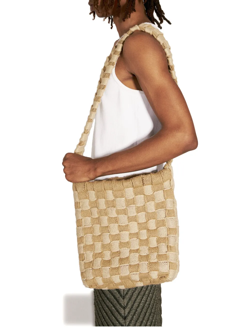 Isa Boulder Accountant Shoulder Bag In Neutrals