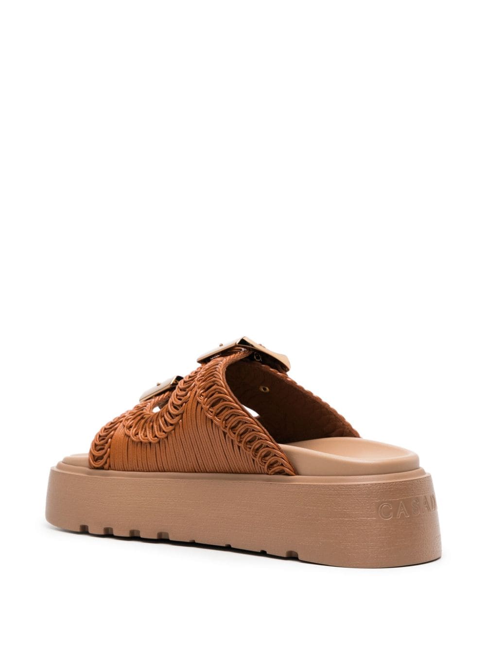 Shop Casadei Birky Ale 40mm Flatform Slides In Brown