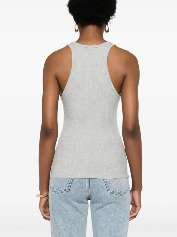 AGOLDE Bianca Ribbed Tank Top | Grey | FARFETCH