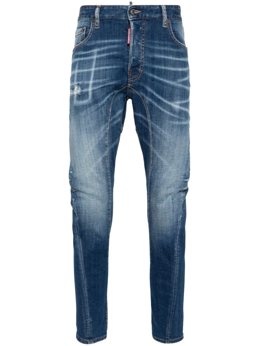 Dsquared2 logo-patch jeans Blauw