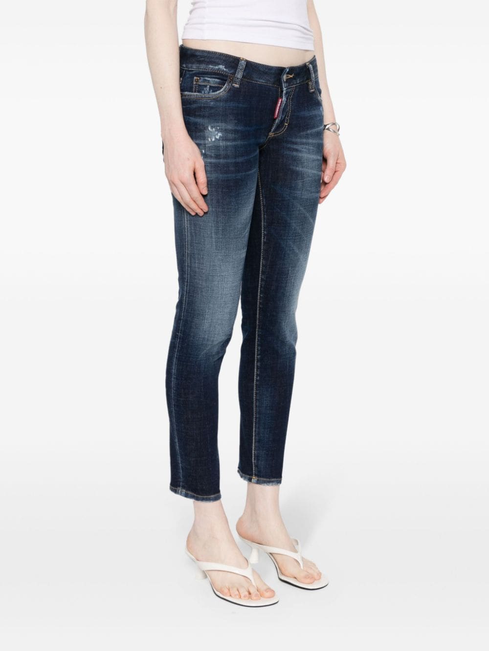 Shop Dsquared2 Jennifer Skinny Jeans In Blue