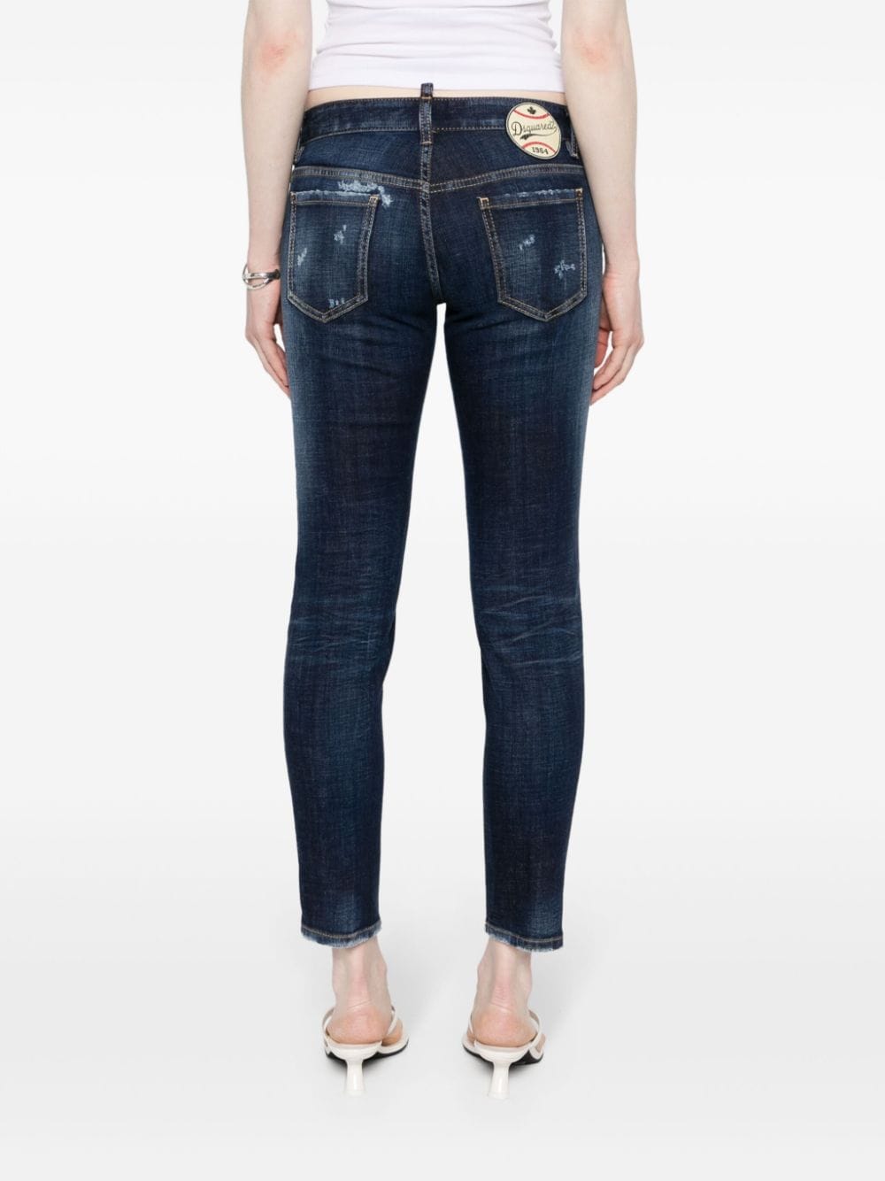 Shop Dsquared2 Jennifer Skinny Jeans In Blue