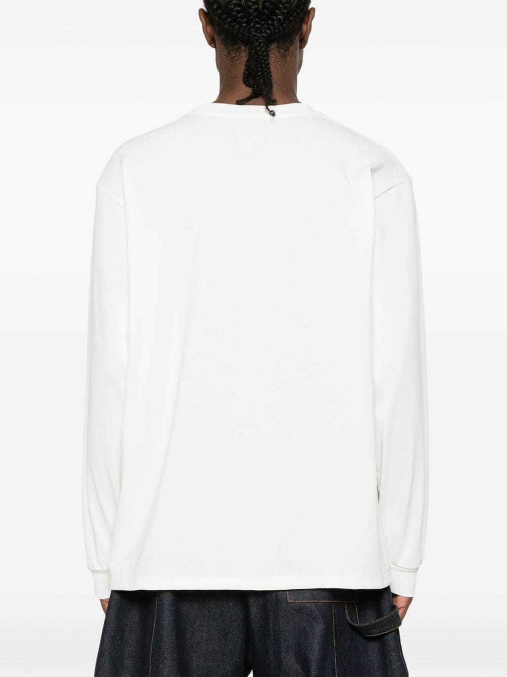Shop Needles Logo-appliqué Jersey Sweatshirt In White