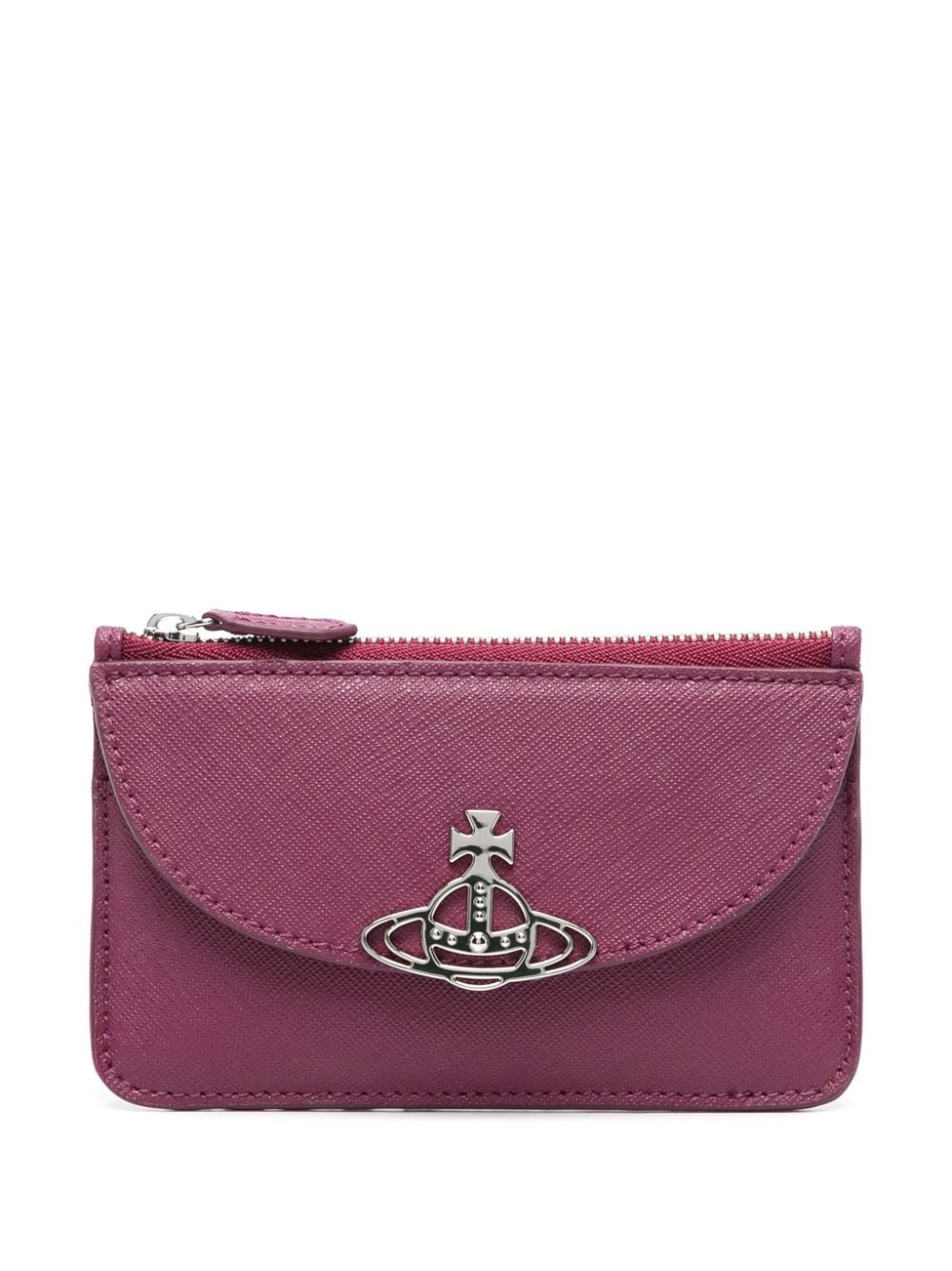 Vivienne Westwood Orb-motif Leather Cardholder In Purple