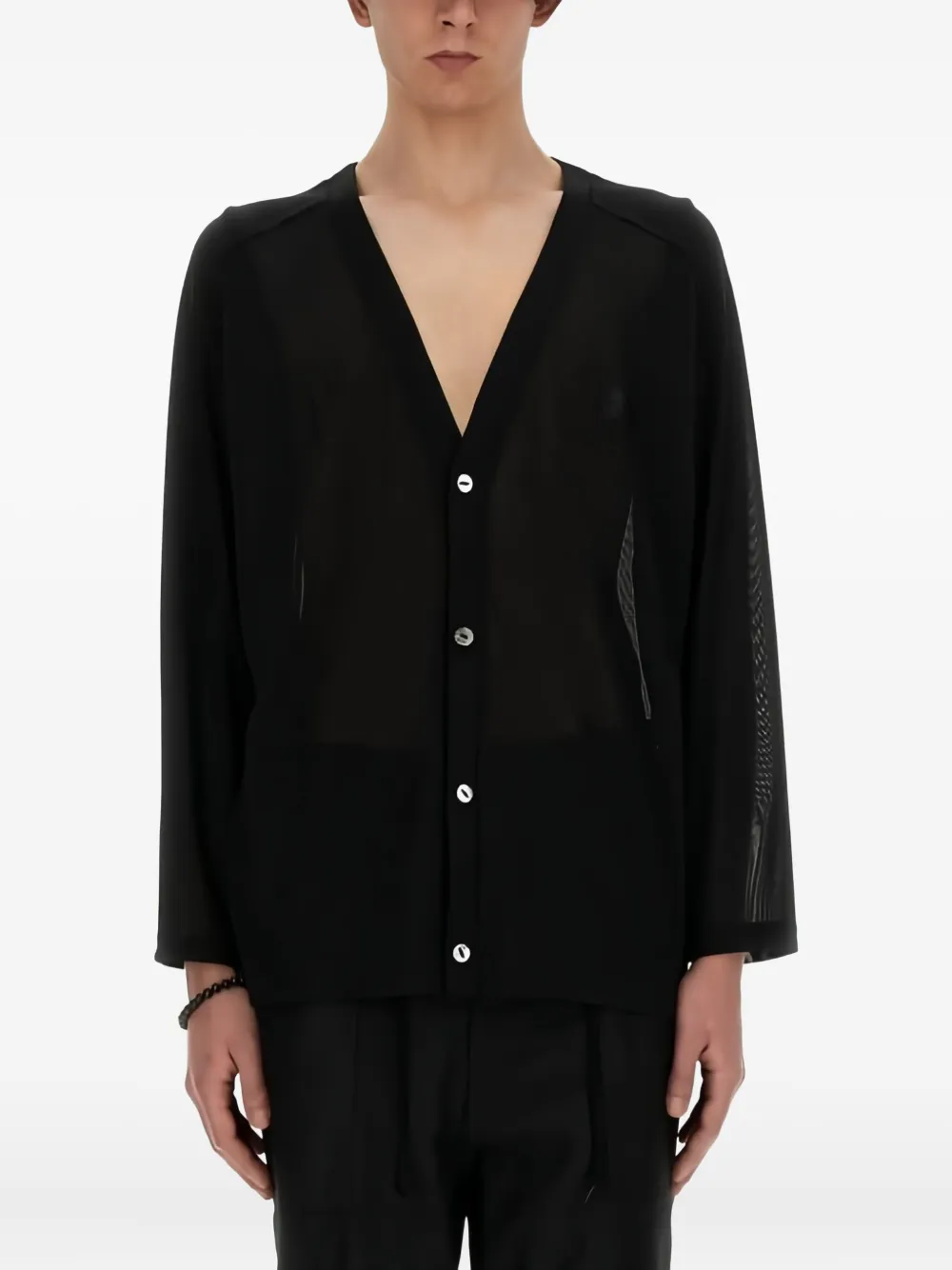 Needles V-neck button cardigan - ブラック Needles V-neck button cardigan - ブラック