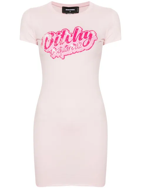 DSQUARED2 logo-print mini dress