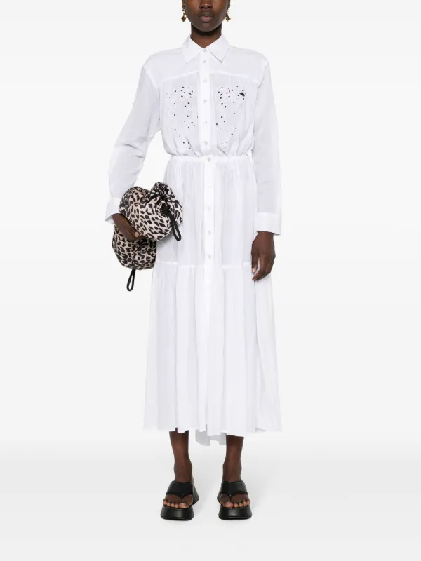 PINKO Dolce Vita Maxi Shirt Dress | White | FARFETCH